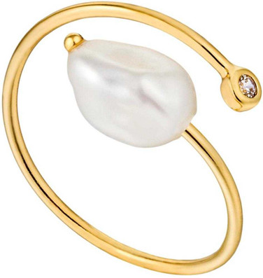 Image of Ania Haie Gold-Plated Cultured Freshwater Pearl Twist Ring