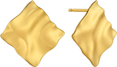 Image of Ania Haie Gold-Plated Sterling Silver Crush Square Stud Earrings