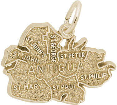 Antigua Cities Map Charm (Choose Metal) by Rembrandt