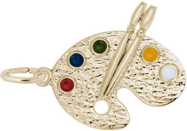 Image of Artist Palette Charm w/ Multicolor Enamel (Choose Metal) by Rembrandt