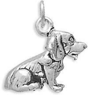 Image of Beagle Charm 925 Sterling Silver Image of Beagle Charm 925 Sterling Silver