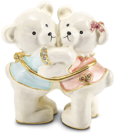 Bejeweled TEDDY and TOOTSIE Bears Trinket Box (Gifts)