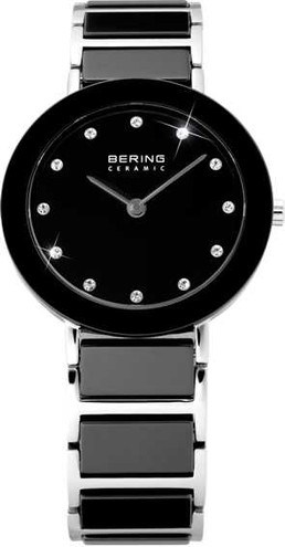 Image of Bering Time - Ladies Black Ceramic Link Watch withs 11429-742 (Womens)
