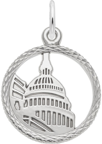 Capitol Building Faceted Charm (Choose Metal) by Rembrandt