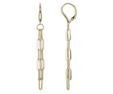 Image of Charles Garnier Gold-plated Sterling Silver Multi-strand Paperclip Chain Dangle Earrings