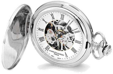Image of Charles Hubert Chrome-finish Shield Design Pocket Watch XWA4455