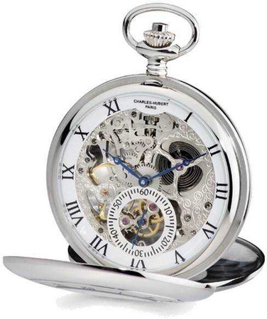 Image of Charles Hubert Open Heart Dial 53mm Case Pocket Watch