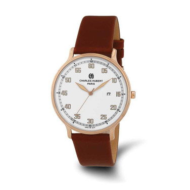 Image of Charles Hubert Pink Finish Stainless White Dial Quartz Watch