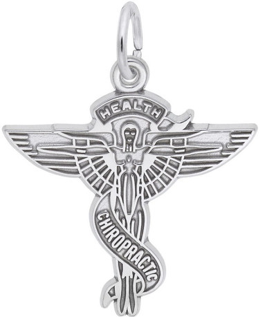 Chiropractic Caduceus Charm (Choose Metal) by Rembrandt