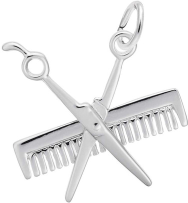 Image of Classic Comb & Scissors Charm (Choose Metal) by Rembrandt