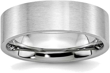 Image of Cobalt Flat Satin 7mm Band Ring