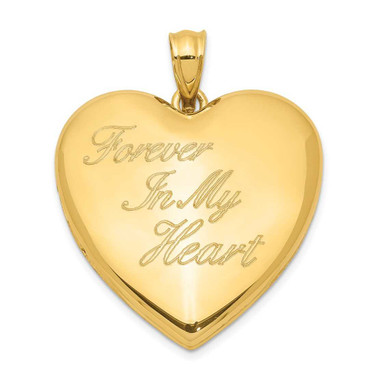 Image of Cremation Jewelry - Sterling Silver Gold-tone Forever In My Heart Ash Holder Heart Locket Pendant