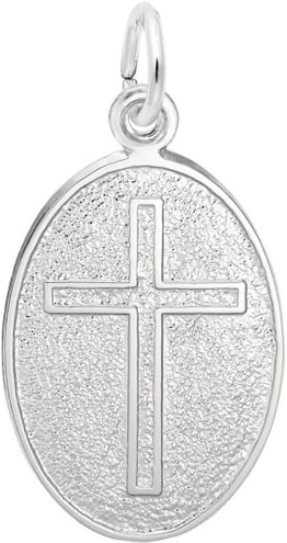 Cross Oval Charm (Choose Metal) by Rembrandt