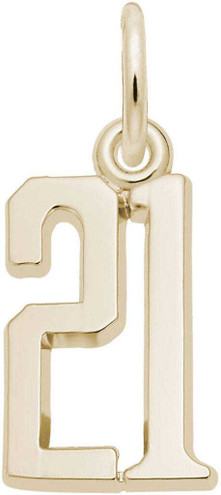 Image of Elegant Number 21 Charm (Choose Metal) by Rembrandt