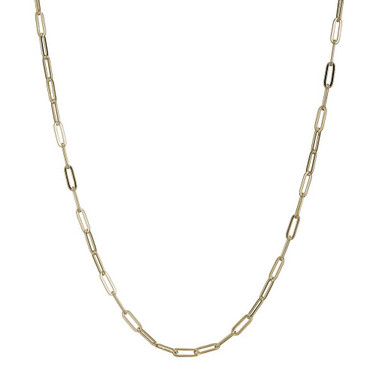 Image of ELLE Jewelry - 17" + 2" Gold Plated Sterling Silver Paperclip Chain Necklace