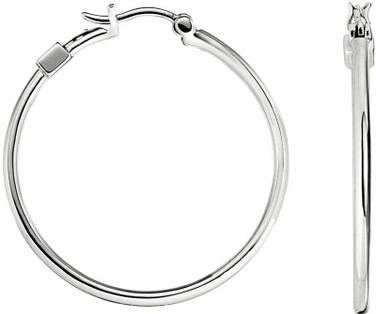 Image of ELLE Jewelry - EARRING MUST HAVES Sterling Silver Hoop Earrings (E0147)