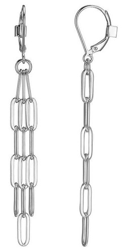Image of ELLE Jewelry - Sterling Silver Paperclip Design Dangle Earrings