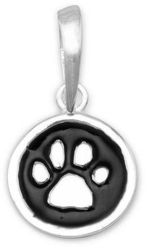Image of Enamel Paw Print Charm 925 Sterling Silver Image of Enamel Paw Print Charm 925 Sterling Silver