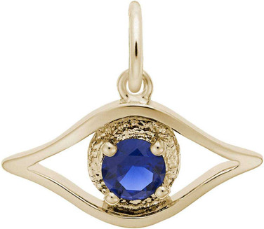 Image of Evil Eye Charm w/ Blue Synthetic Crystal (Choose Metal) by Rembrandt