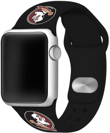 Image of Florida State Seminoles Silicone Watch Band Compatible with Apple Watch - 38mm/40mm/41mm Black C-AB3-147-38