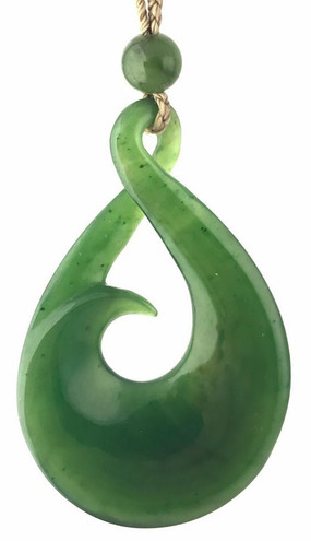 Genuine Natural Nephrite Jade Twist Pendant
