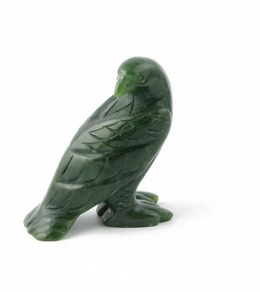 Genuine Nephrite Jade Standing Eagle Figurine (HNW-149)