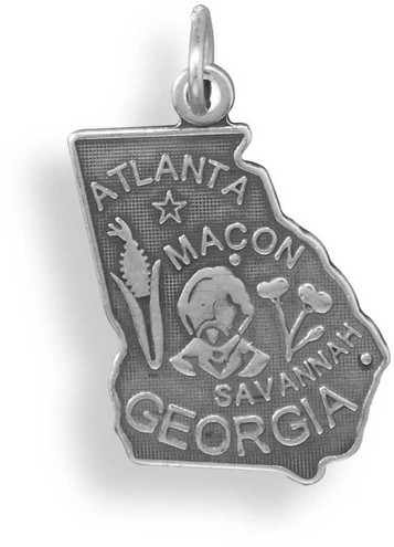 Image of Georgia State Charm 925 Sterling Silver