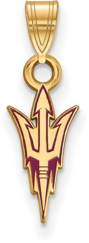 Image of Gold Plated 925 Silver Arizona State University Sm Enamel Pendant by LogoArt