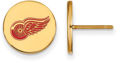 Image of Gold Plated 925 Silver NHL Detroit Red Wings Sm Enamel Disc Earrings by LogoArt