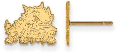 Image of Gold Plated 925 Silver Texas Christian University X-Small Post Earrings LogoArt