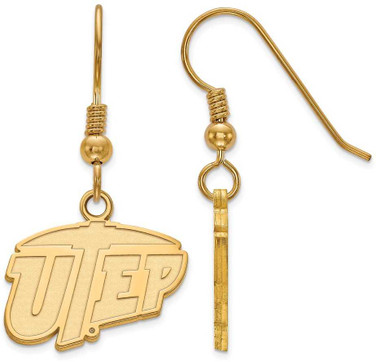 Image of Gold Plated 925 Silver The U of Texas at El Paso Sm Dangle Earrings by LogoArt