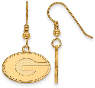 Image of Gold Plated 925 Silver University of Georgia Sm Dangle LogoArt Earrings GP007UGA