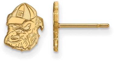 Image of Gold Plated 925 Silver University of Georgia XSmall Earrings LogoArt GP049UGA