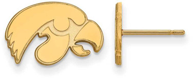 Image of Gold Plated 925 Silver University of Iowa XSmall Post Earrings LogoArt GP008UIA