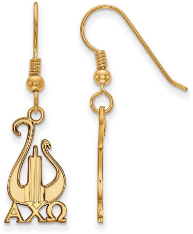 Image of Gold Plated Sterling Silver Alpha Chi Omega Medium Dangle Earrings by LogoArt