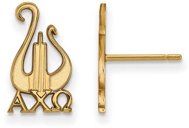Image of Gold Plated Sterling Silver Alpha Chi Omega XSmall Post Earrings LogoArt GP038