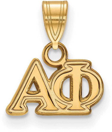 Image of Gold Plated Sterling Silver Alpha Phi Small Pendant by LogoArt (GP002APH)