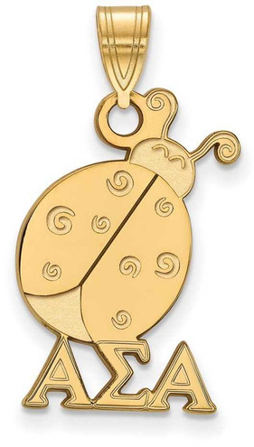 Image of Gold Plated Sterling Silver Alpha Sigma Alpha Medium Pendant by LogoArt GP036ASI