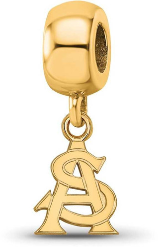 Image of Gold Plated Sterling Silver Arizona State University XSmall Bead LogoArt GP034