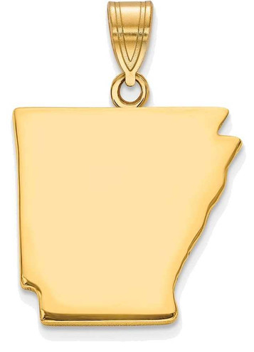 Image of Gold Plated Sterling Silver Arkansas AR State Pendant Image of Gold Plated Sterling Silver Arkansas AR State Pendant