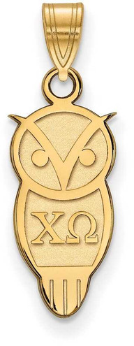 Image of Gold Plated Sterling Silver Chi Omega Small Pendant by LogoArt (GP035CHO)