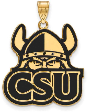 Image of Gold Plated Sterling Silver Cleveland State University XL Enamel LogoArt Pendant