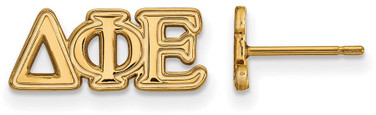 Gold Plated Sterling Silver Delta Phi Epsilon XSmall Post Earrings LogoArt GP005