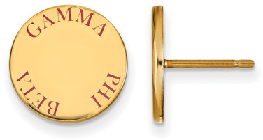 Gold Plated Sterling Silver Gamma Phi Beta Enamel Post Earrings LogoArt GP020GPB