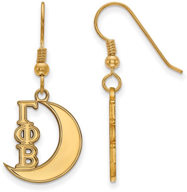 Gold Plated Sterling Silver Gamma Phi Beta Medium Dangle Earrings by LogoArt