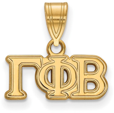 Gold Plated Sterling Silver Gamma Phi Beta Medium Pendant by LogoArt (GP003GPB)