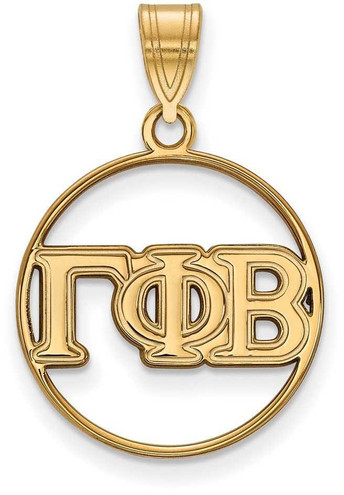 Image of Gold Plated Sterling Silver Gamma Phi Beta Small Circle Pendant LogoArt GP011GPB