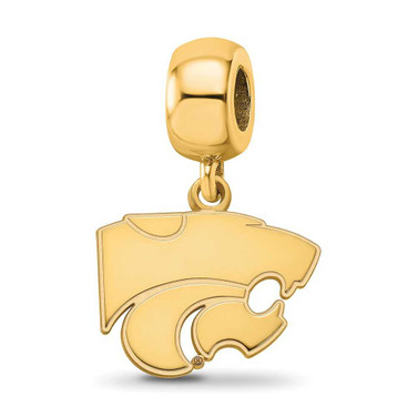 Image of Gold Plated Sterling Silver Kansas State University Small Dangle Bead by LogoArt