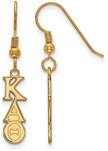 Image of Gold Plated Sterling Silver Kappa Alpha Theta Small Dangle Earrings by LogoArt