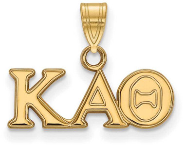 Image of Gold Plated Sterling Silver Kappa Alpha Theta Small Pendant by LogoArt GP002KAT
